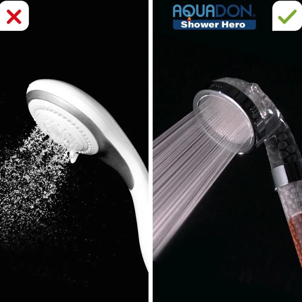 Aquadon Körperpflege & Hygiene-Shower Hero Duschkopf mit Mineralsteinen