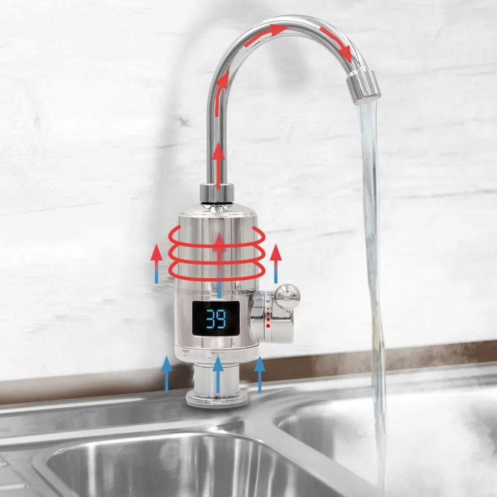 Aquadon Smarte Haushaltshelfer|Heizen-SmartHeater Fix-Head Wasserhahn mit integriertem Durchlauferhitzer