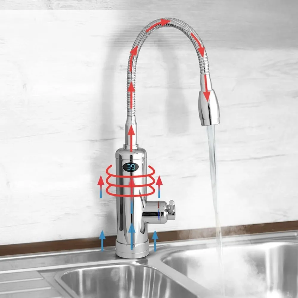 Aquadon Smarte Haushaltshelfer|Heizen-SmartHeater Flex-Head Wasserhahn mit integriertem Durchlauferhitzer