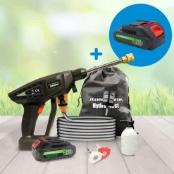 Hammersmith Auto|Garten-HydroBlast Akku Druckreiniger Spar-Set inkl. Zusatzakku 1.300 mAH