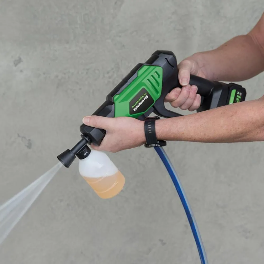 Hammersmith Garten|Reinigung-HydroBlast Pro Autowaschpistole 2in1 Vorteil-Set inkl. Zusatzakku 2600mAh