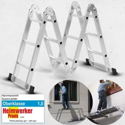 Hammersmith Smarte Haushaltshelfer|Heimwerken-SuperLadder Multifunktionsleiter inkl. Zubehör GRATIS (B-Ware)