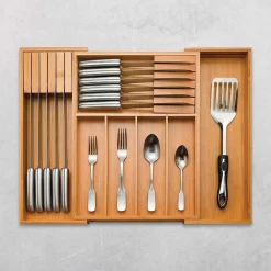 Keine Smarte Haushaltshelfer|Küchenhelfer & Kochzubehör-Holz Besteckkasten ausziehbar