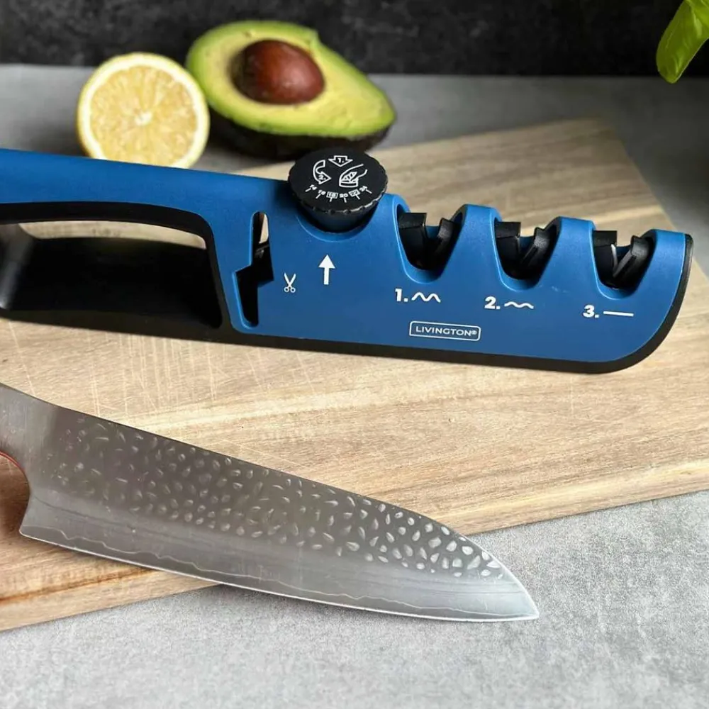 Livington Smarte Haushaltshelfer|Küchenhelfer & Kochzubehör-BladeStar 3in1 Messerschärfer 1+1 GRATIS