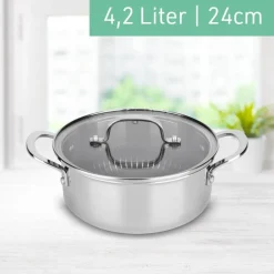Livington Pfannen & Töpfe-Titan Pot Kochtopf / 24 cm / 4,2l
