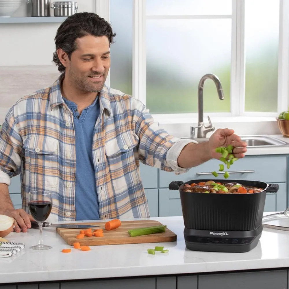 PowerXL Küchengeräte-StirMax 9in1 MultiCooker Multikocher mit automatischem Rühreinsatz