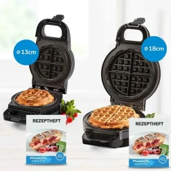 PowerXL Küchengeräte-Waffle Star Waffeleisen 13cm+18cm 2er Spar-Set inkl. Rezeptheft GRATIS