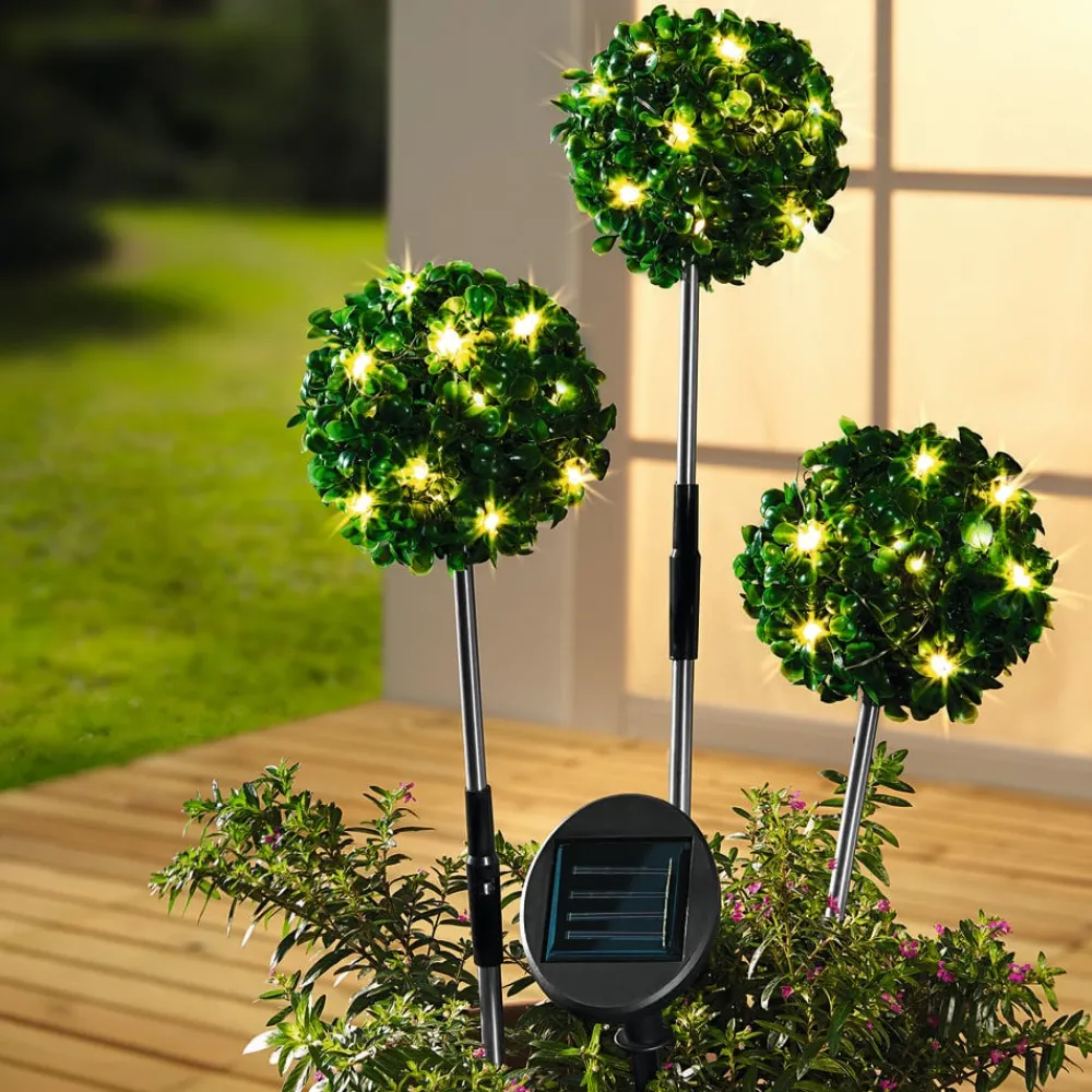 Sonstiges Beleuchtung|Garten-Solar-Buchsbaum 3er-Set