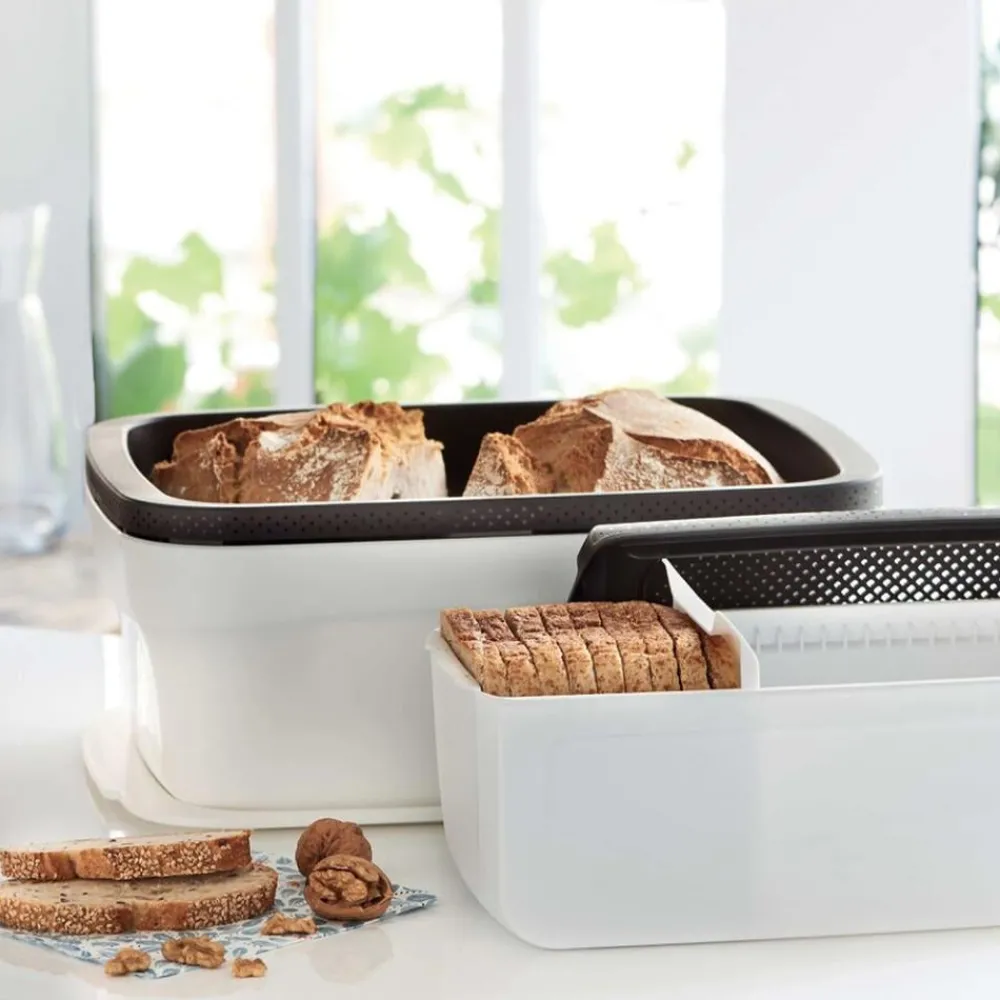 Tupperware Clevere Alltagshelfer|Smarte Haushaltshelfer-BreadSmart Spar-Set (bestehend aus beiden Brotkasten-Größen)